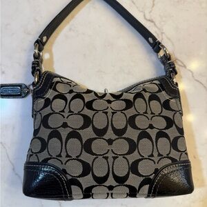 Coach Monogram Black and Gray Shoulder Bag